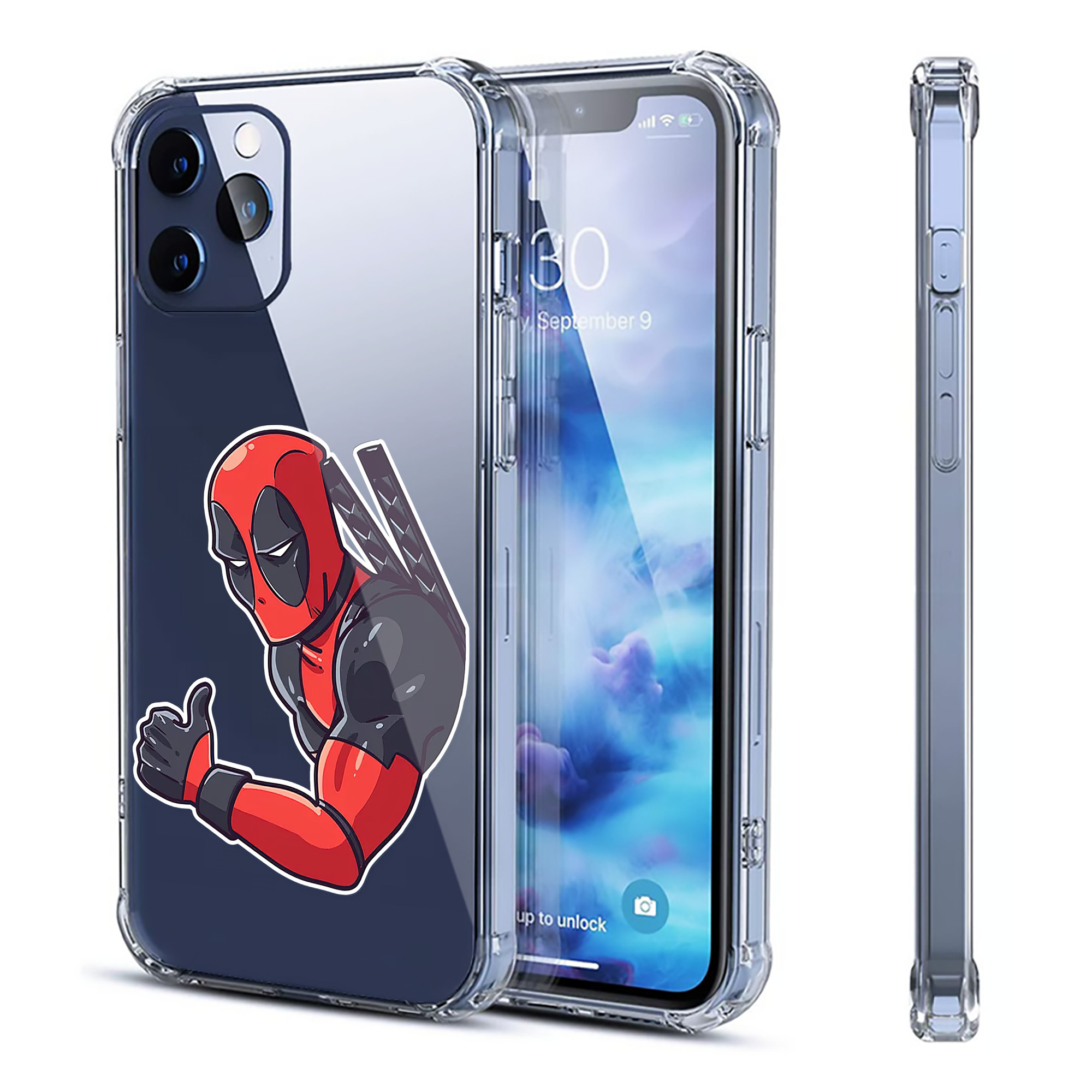 （画像用） Deadpool デッドプール 【iPhone 12シリーズ対応】透明スマホケース（クリアソフトケース）